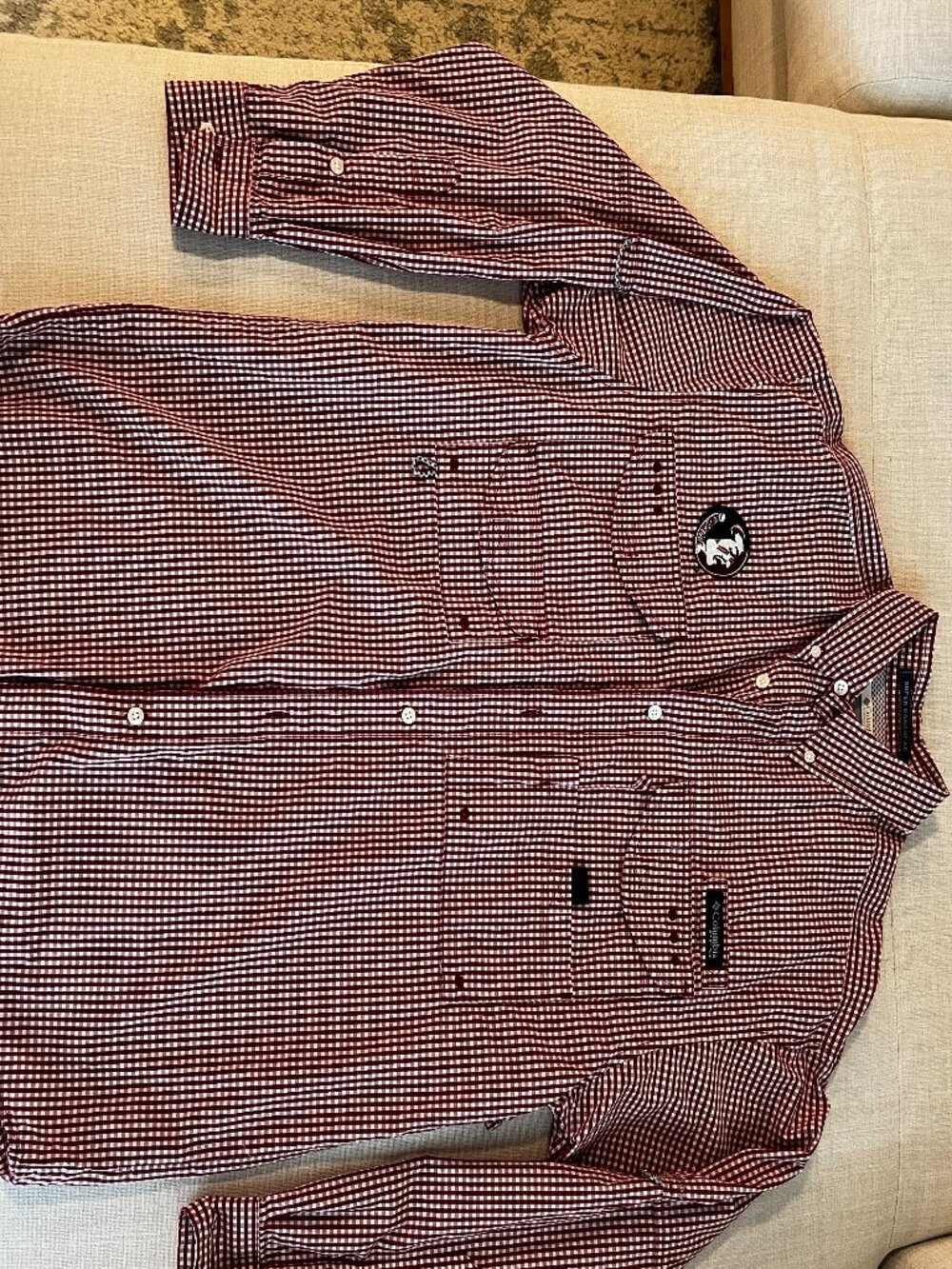 Columbia PFG Florida State University Long Sleeve Button Down - Red Plaid